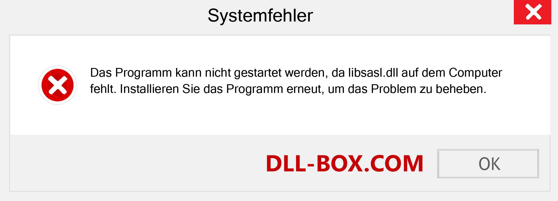 libsasl.dll-Datei fehlt?. Download für Windows 7, 8, 10 - Fix libsasl dll Missing Error unter Windows, Fotos, Bildern